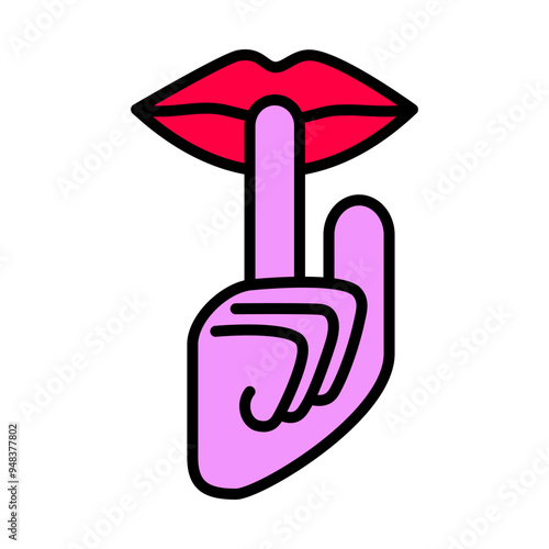 Silence please icon template
