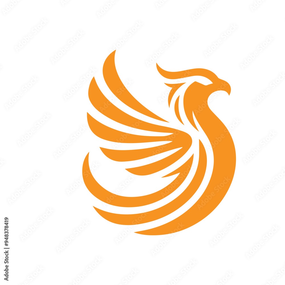 Obraz premium awesome flying phoenix logo vector