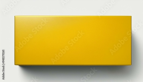 blank rectangular tilt yellow box isolated on white background