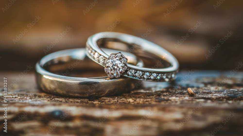 Wedding Bands on Rustic Wood Wedding Bands on Rustic Wood