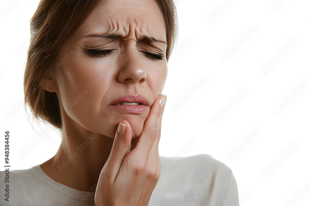 Closeup portrait of woman having toothache isolated on white background. Female suffering with a painful, hurting or inflammation in her mouth Closeup portrait of woman having toothache isolated on white background. Female suffering with a painful, hurting or inflammation in her mouth