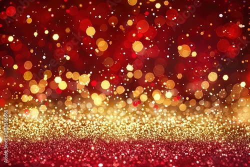 Red & gold bokeh background