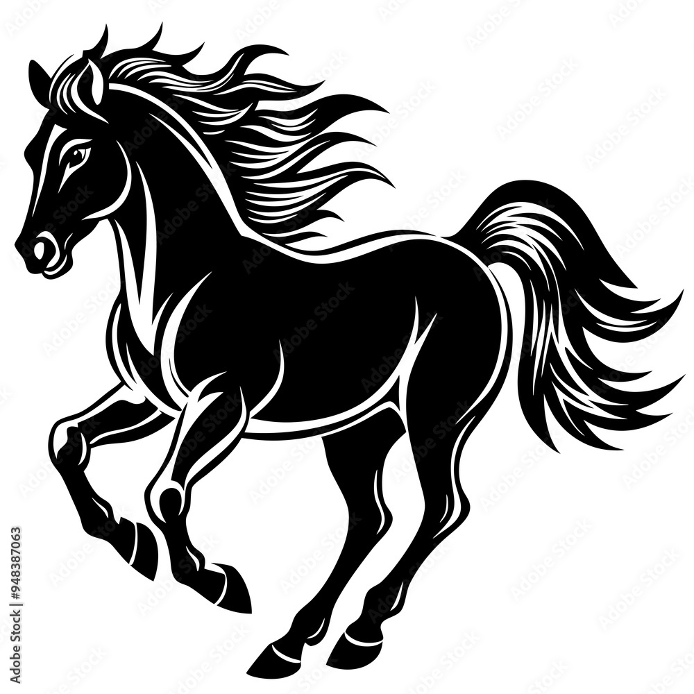 A horse's silhouette in full stride is a powerful image of speed and natural beauty.
A horse's silhouette in full stride is a powerful image of speed and natural beauty.