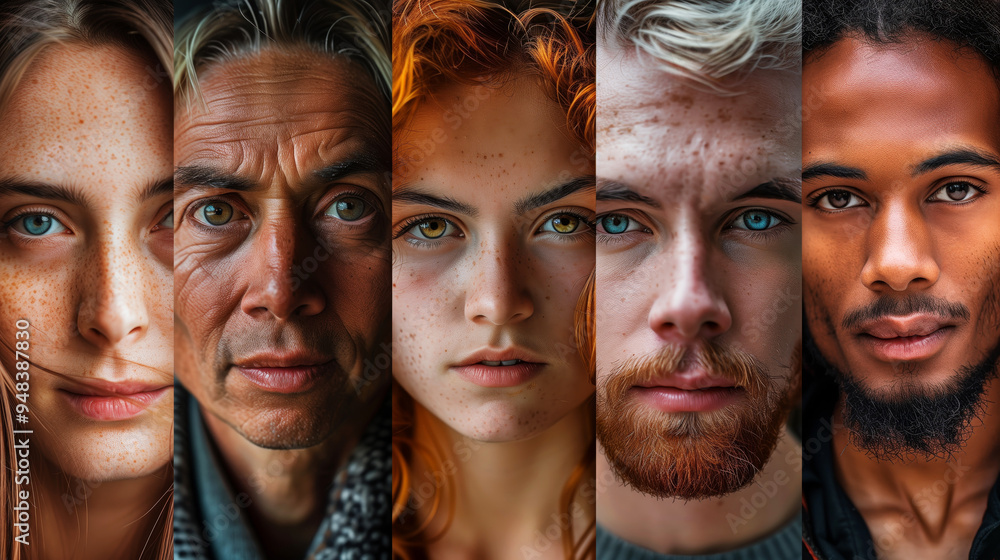 Collage of diverse portraits showcasing various expressions and emotions Collage of diverse portraits showcasing various expressions and emotions