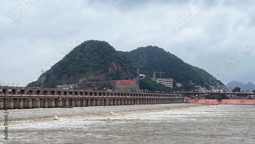 Indrakiladri Hill of Vijayawada in India 