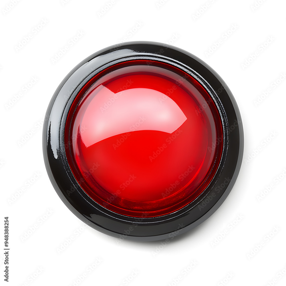 Top view red light round button isolated on white background
Top view red light round button isolated on white background