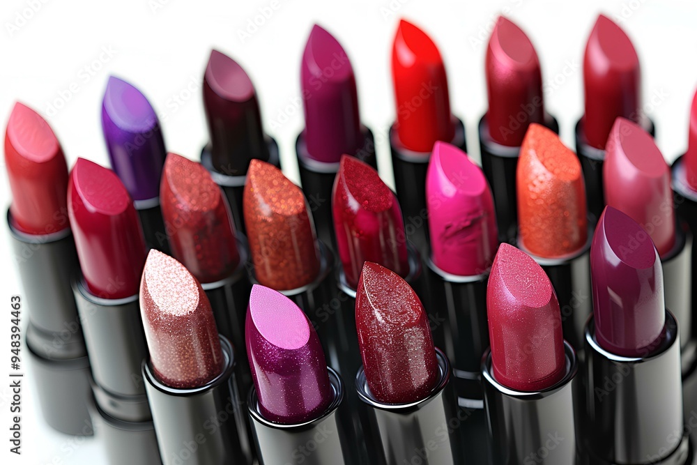 Obraz premium A group of lipsticks sitting on top of each other