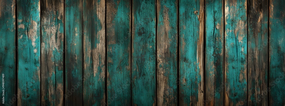Dark wooden wall with teal and brown colors, a rustic wooden background with the old texture of natural planks, a vintage background Dark wooden wall with teal and brown colors, a rustic wooden background with the old texture of natural planks, a vintage background