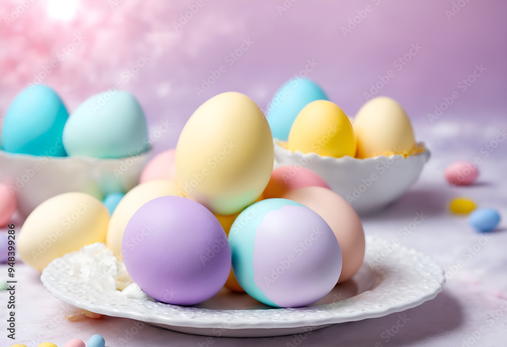 Easter pastel colored eggs Easter pastel colored eggs