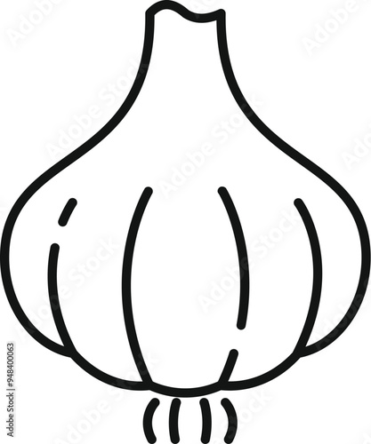 This simple garlic bulb icon represents the pungent ingredient used in many cuisines