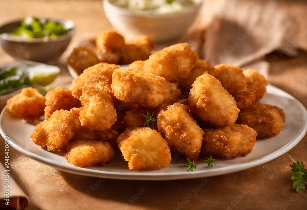 Chicken nuggets on table. Fast food Chicken nuggets on table. Fast food