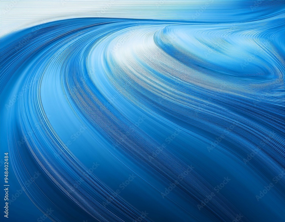 Elegant blue wave pattern on a simple white surface. Elegant blue wave pattern on a simple white surface.