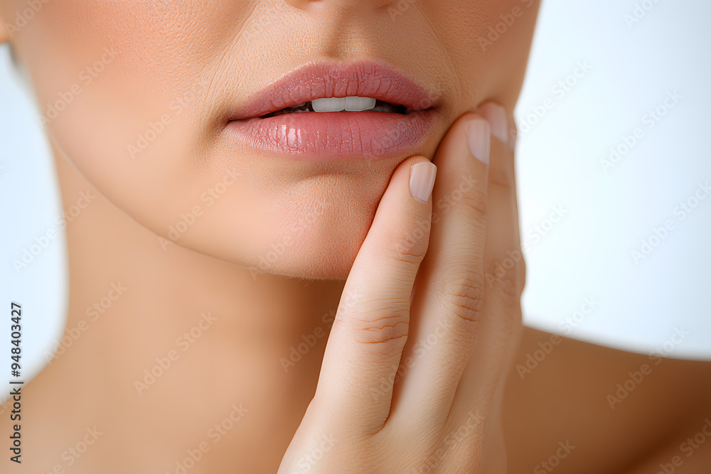 Closeup portrait of woman having toothache isolated on white background. Female suffering with a painful, hurting or inflammation in her mouth Closeup portrait of woman having toothache isolated on white background. Female suffering with a painful, hurting or inflammation in her mouth