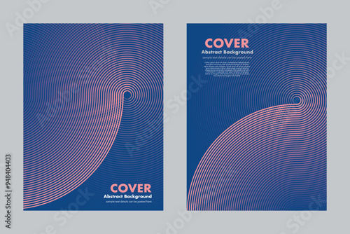 Vector abstract background featuring a dynamic swirl pattern with a combination of two colors deep blue and vibrant pink. Designed with lines and curved shapes for cover, digital art, posters