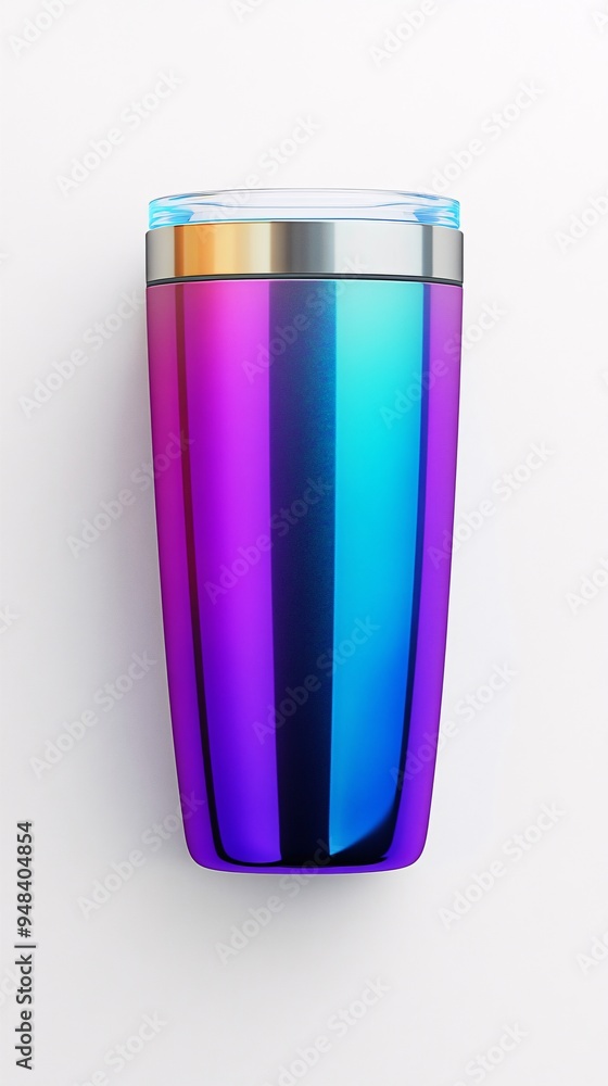 Glossy tumbler mockup with a vibrant color finish smooth and sleek design placed on a pristine Glossy tumbler mockup with a vibrant color finish smooth and sleek design placed on a pristine