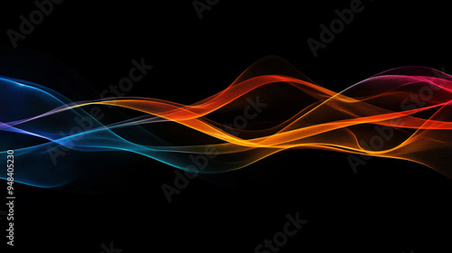 Abstract wave lines set against a dark background. 