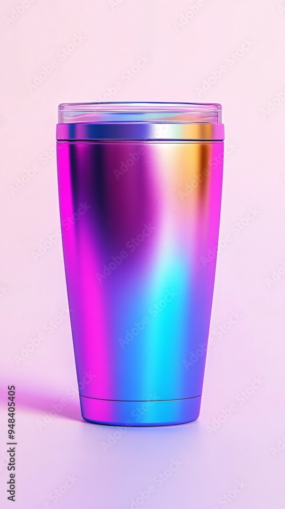 Glossy tumbler mockup with a vibrant color finish smooth and reflective paired Glossy tumbler mockup with a vibrant color finish smooth and reflective paired