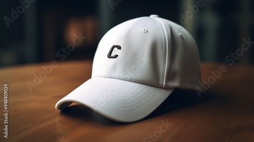 Wallpaper Mural White Baseball Cap with Letter C Torontodigital.ca