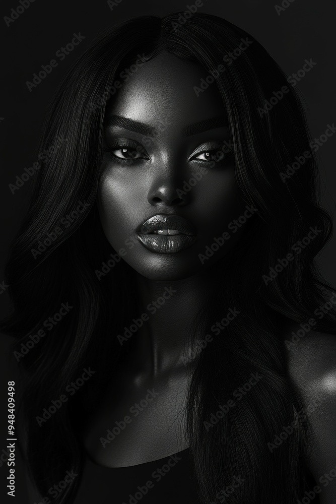 Elegant portrait of a woman with stunning features in dramatic lighting Elegant portrait of a woman with stunning features in dramatic lighting