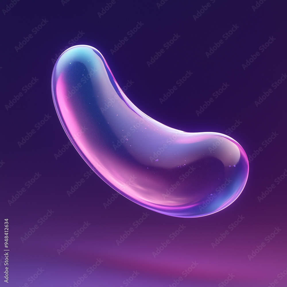 Translucent Gel-Like Form with Subtle Purple Glow