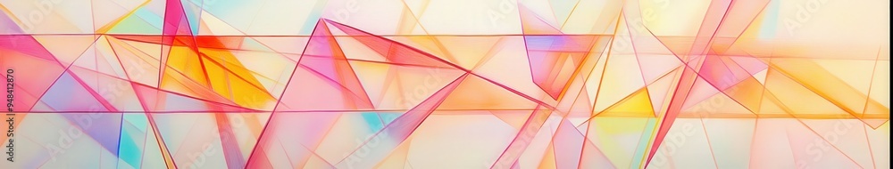 Fototapeta premium Colorful abstract geometric design created with layered translucent shapes