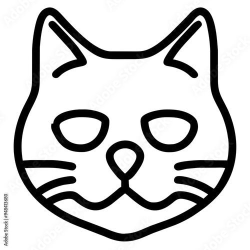 Cute Cat Face with Expressive Features, Capturing the Essence of Feline Charm