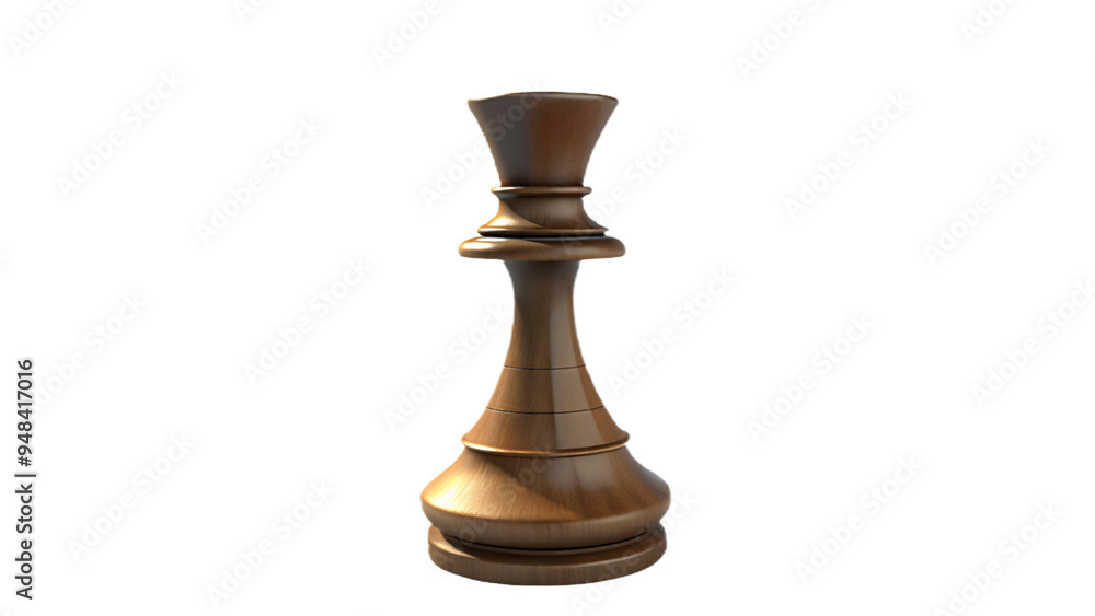 Antique wooden chess piece, including a king and queen, isolated on white background Antique wooden chess piece, including a king and queen, isolated on white background