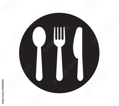 Fork and spoon icon, knife icon. cutlery icon set. Menu symbol. Restaurant icon on white background. vector Illustration.