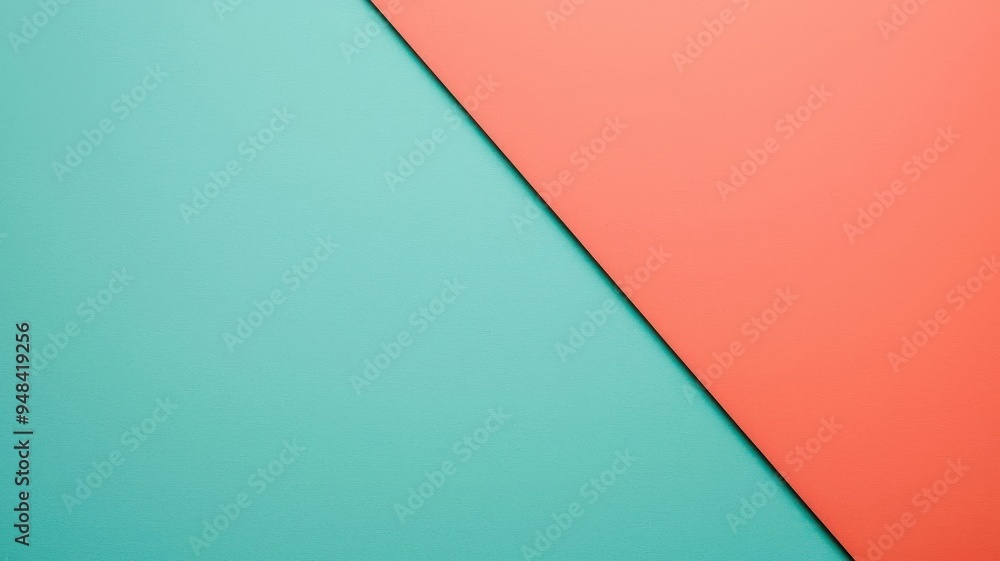 Geometric design in turquoise and coral, representing balance and harmony Geometric design in turquoise and coral, representing balance and harmony