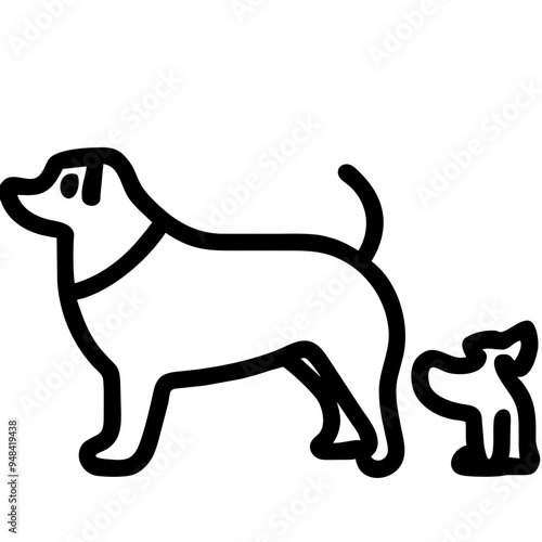 Loyal Dog Sitting Happily, Showcasing Its Affection and Playfulness