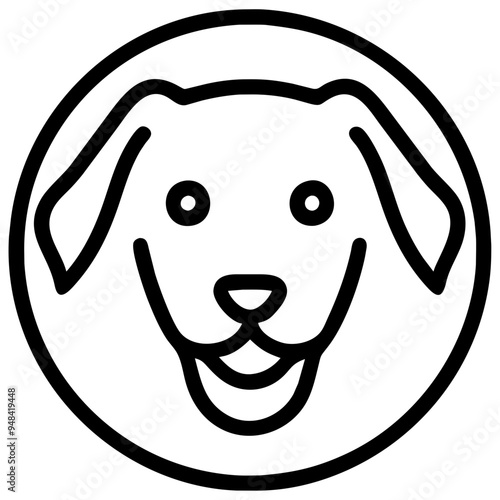 Loyal Dog Sitting Happily, Showcasing Its Affection and Playfulness