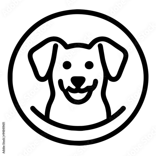 Loyal Dog Sitting Happily, Showcasing Its Affection and Playfulness
