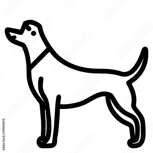 Loyal Dog Sitting Happily, Showcasing Its Affection and Playfulness