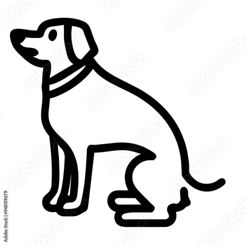 Loyal Dog Sitting Happily, Showcasing Its Affection and Playfulness