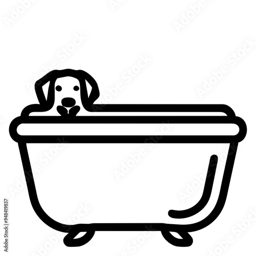 Playful Dog Enjoying a Bath, Showcasing the Joy of Pet Grooming
