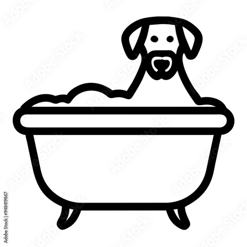 Playful Dog Enjoying a Bath, Showcasing the Joy of Pet Grooming