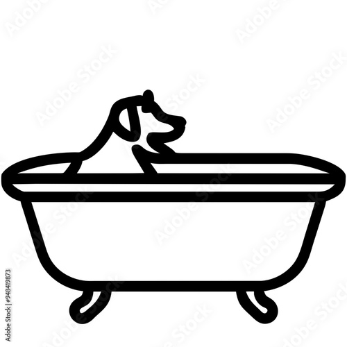 Playful Dog Enjoying a Bath, Showcasing the Joy of Pet Grooming