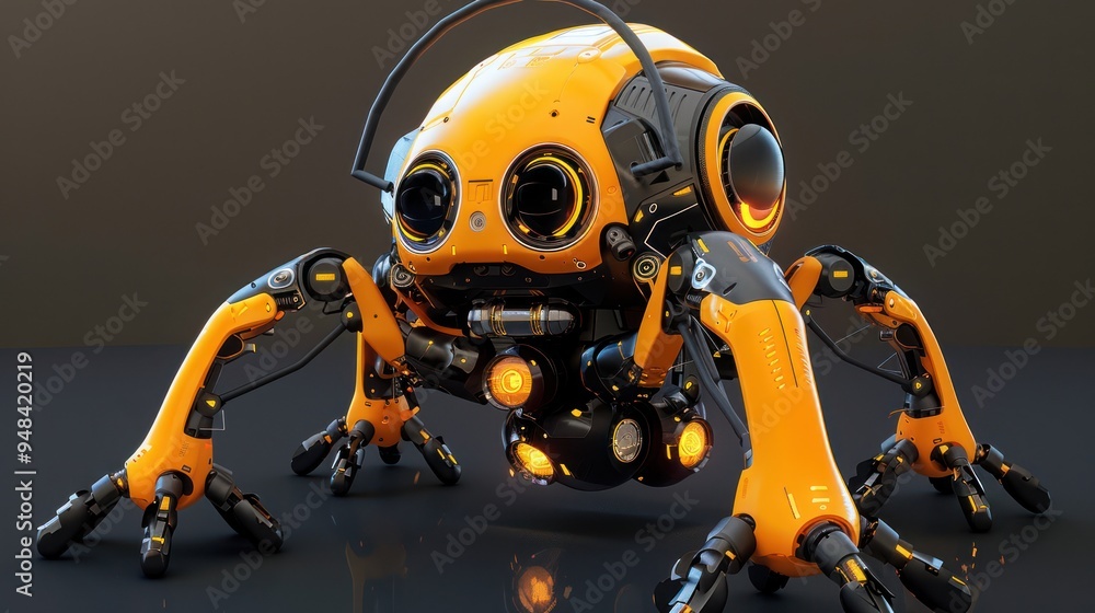 Futuristic Robot with Spider-like Legs Futuristic Robot with Spider-like Legs