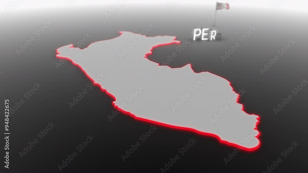3d animated map of Peru gets hit and fractured by the text “Crisis” 3d animated map of Peru gets hit and fractured by the text “Crisis”