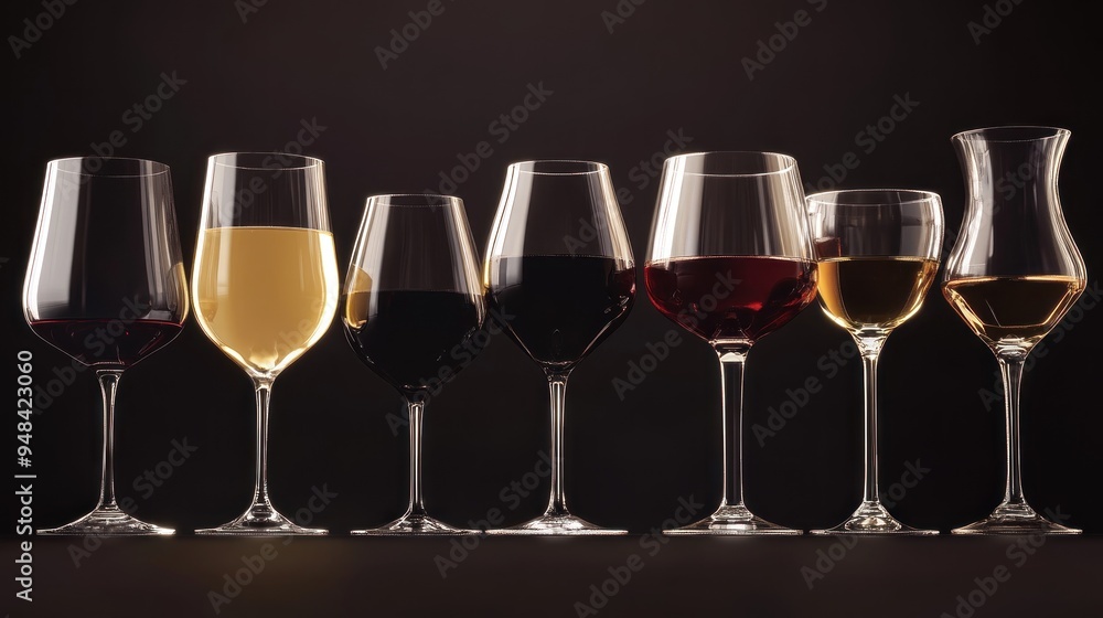 Wine Glasses on a Black Background Wine Glasses on a Black Background