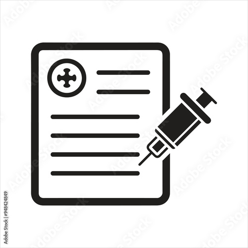 Vaccine certificate icon. Vaccination status icon