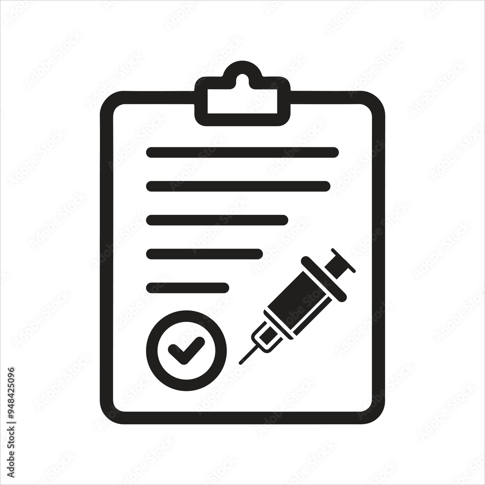 Vaccine certificate icon. Vaccination status icon Vaccine certificate icon. Vaccination status icon