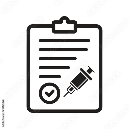 Vaccine certificate icon. Vaccination status icon