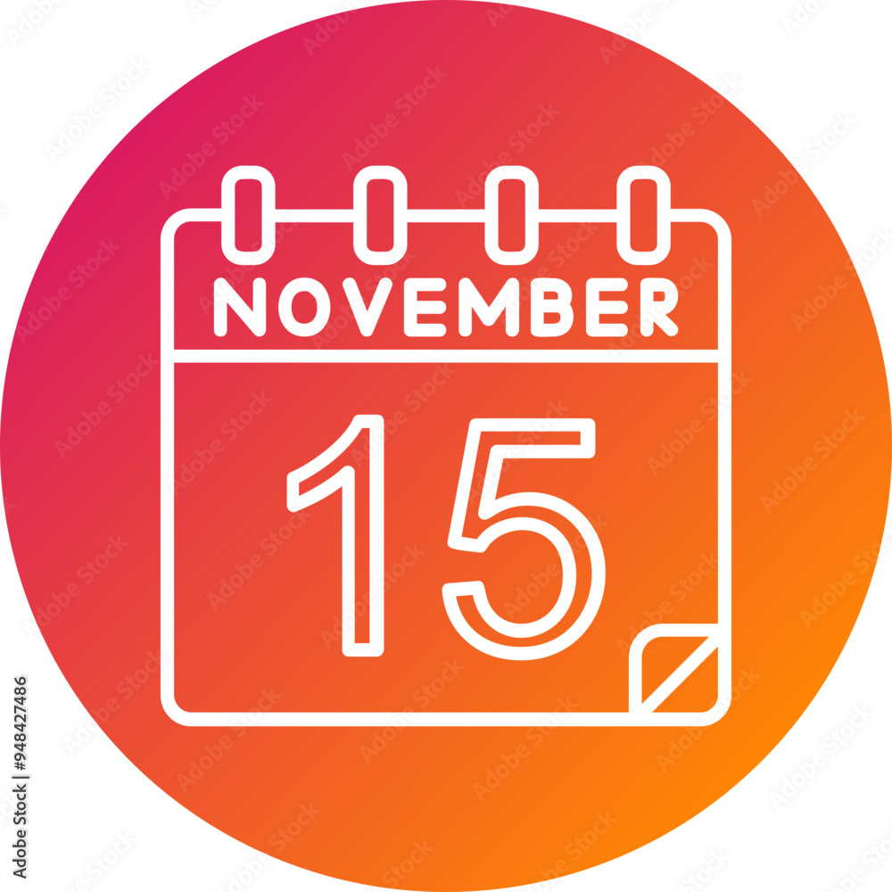 15 November Vector Icon Design 15 November Vector Icon Design