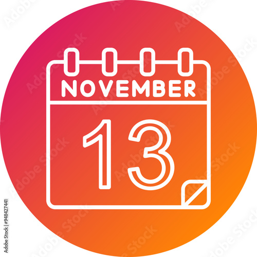 13 November Vector Icon Design