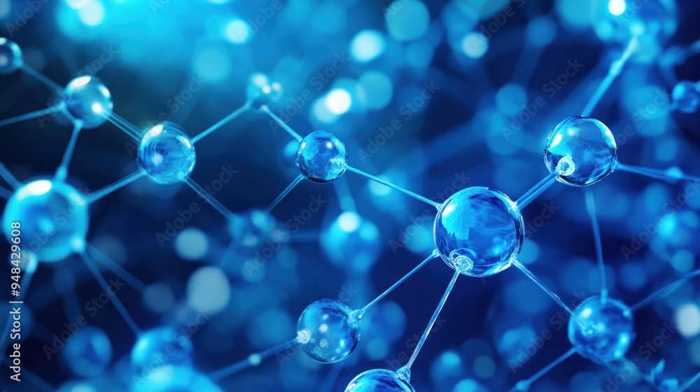 Abstract Blue Molecular Structure Abstract Blue Molecular Structure
