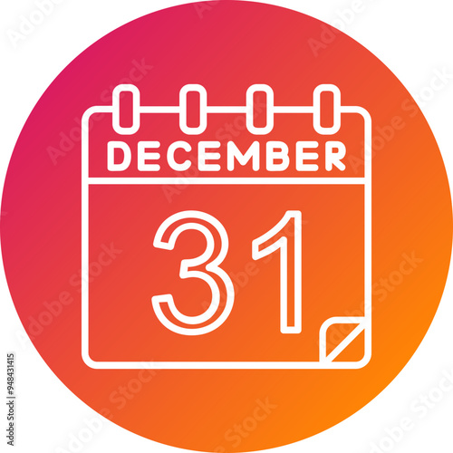 31 December Vector Icon Design
