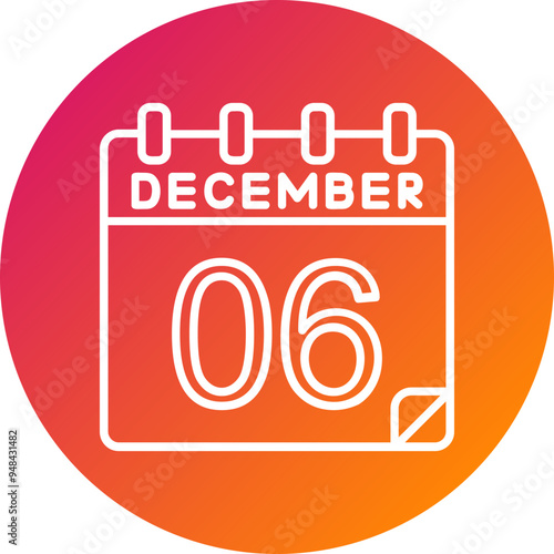 6 December Vector Icon Design