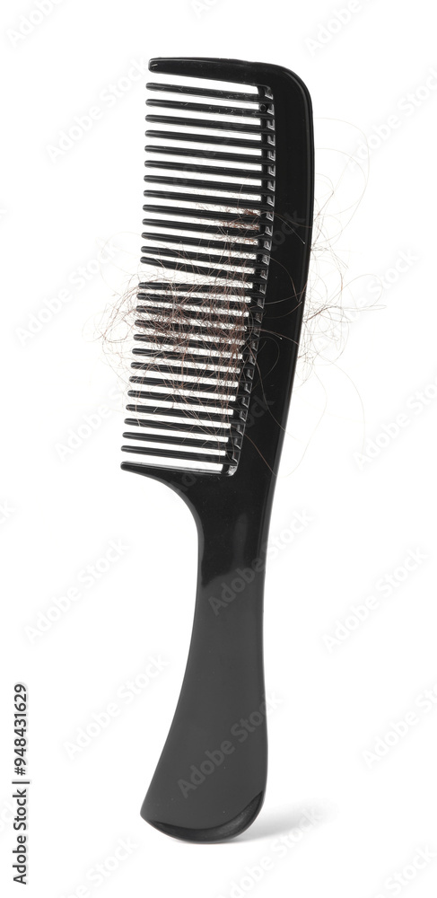 One comb with lost hair isolated on white One comb with lost hair isolated on white