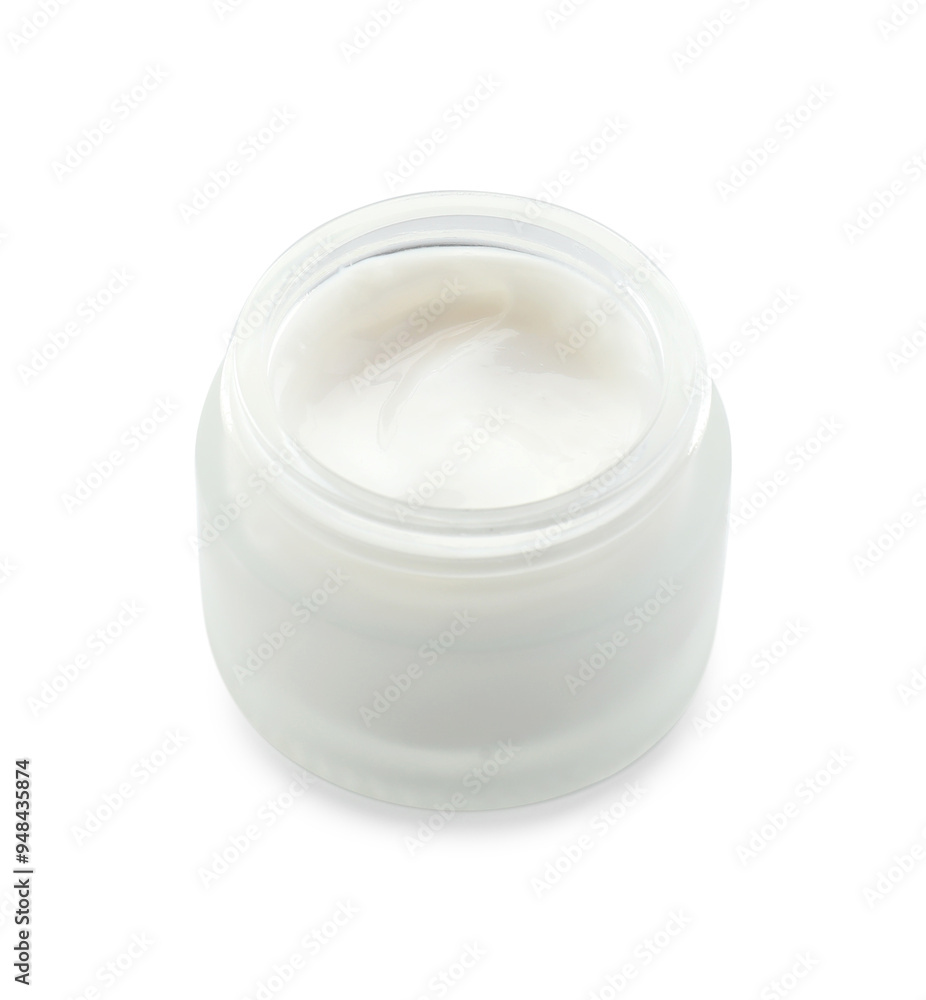 Face cream in jar isolated on white Face cream in jar isolated on white